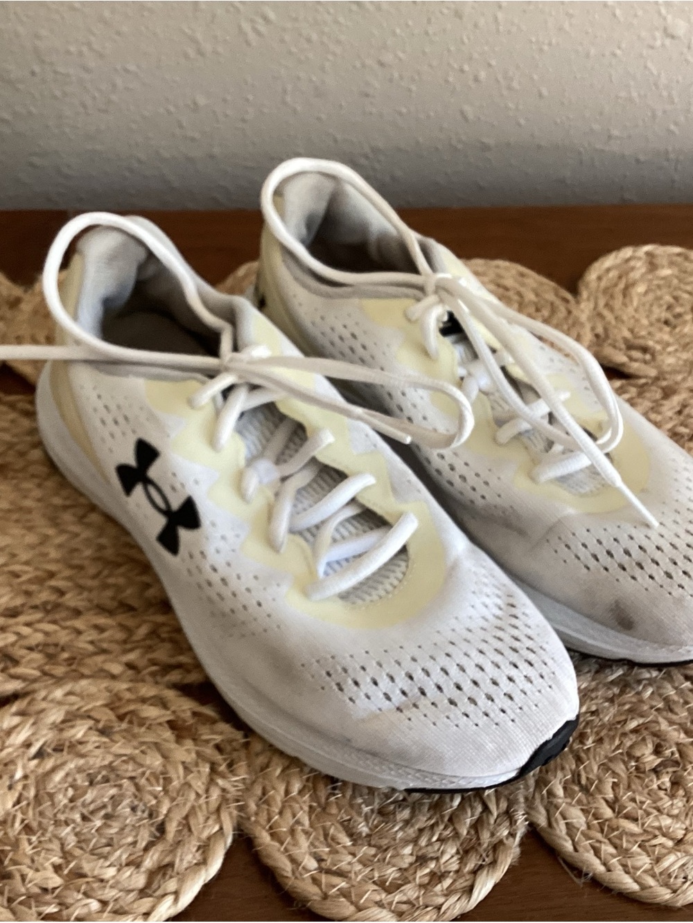 Under Armour White Womens Sneakers with Black Logo
